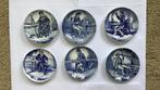 6 Delfts blauwe bordjes, doorsnee 11 cm., Boch / Sphinx, Antiek en Kunst, Antiek | Keramiek en Aardewerk, Ophalen of Verzenden