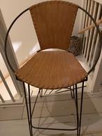 Gave barkruk, Huis en Inrichting, Stoelen, Ophalen, Bruin, Leer, Zo goed als nieuw