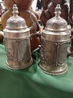 Tinnen Bierpul Set 2 stuks, Ophalen of Verzenden