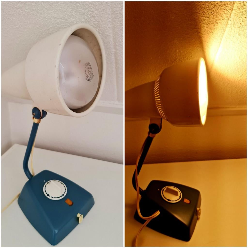 Philips Warmtelamp Charlotte Perriand jaren 60 ultra violet, Huis en Inrichting, Ophalen, Gebruikt, Metaal, Vintage