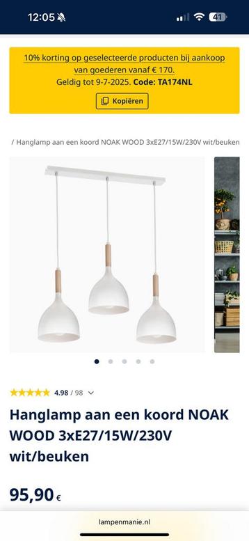 Hanglampen wit met hout beschikbaar voor biedingen