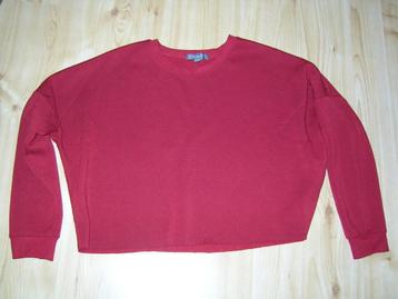 Bordeaux korte oversized sweater S beschikbaar voor biedingen