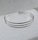 Prachtige zilveren (835) slavenarmband / armband / bangle, Ophalen, Zo goed als nieuw, Zilver, Zilver