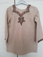 Beige bruin nieuw top shirt indiase blouse tuniek maat S, Beige, Nieuw, Ophalen of Verzenden, Lange mouw