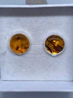 Zilveren oorbellen met natuurlijke amber, Sieraden, Tassen en Uiterlijk, Oorbellen, Nieuw, Knopjes of Stekers, Met edelsteen, Ophalen of Verzenden
