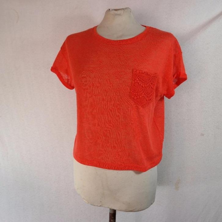 Leuk kort oranje t-shirt/topje.Mt 40.Merk Atmosphere, Kleding | Dames, T-shirts, Zo goed als nieuw, Maat 38/40 (M), Oranje, Korte mouw