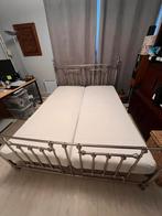 Spijlen ledikant 160x200 chroom, Huis en Inrichting, Slaapkamer | Bedden, Ophalen, Gebruikt, Tweepersoons, Metaal