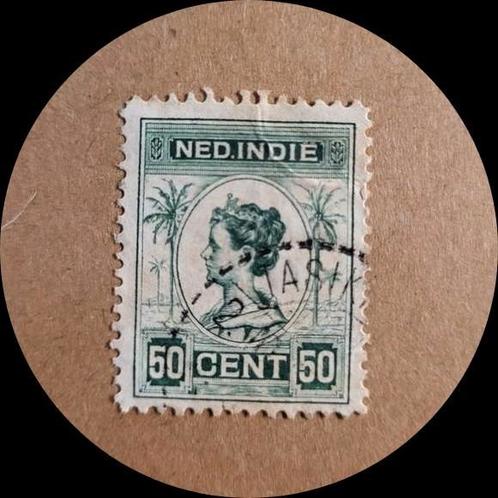 Ned. Indië 50c Wilhelmina Gestempeld, Postzegels en Munten, Postzegels | Nederlands-Indië en Nieuw-Guinea, Gestempeld, Nederlands-Indië