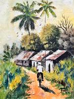 Fietstochtje (Ibrahim Sesay Jr), Antiek en Kunst, Kunst | Schilderijen | Modern, Ophalen of Verzenden