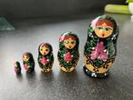 Matroesjka 5 delig zwart paars Baboeska Russische poppetjes, Antiek en Kunst, Ophalen of Verzenden