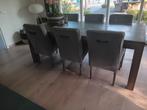 6 Eetkamerstoelen, Ophalen, Hout, Gebruikt, Grijs