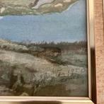 Souwtje de Wijn - Texel Aquarel de  Slufter 1958, Ophalen of Verzenden