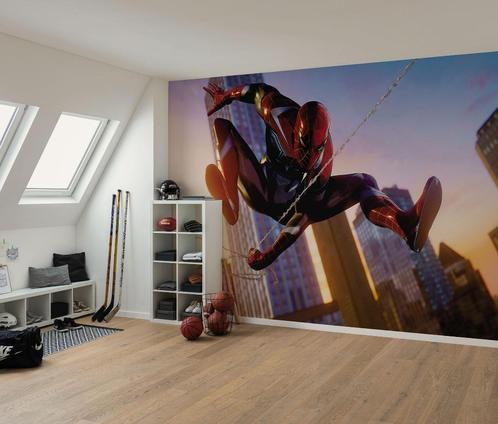 Spiderman Vlies Behang Jump - 400x250 - Gratis Verzending, Kinderen en Baby's, Kinderkamer | Inrichting en Decoratie, Nieuw, Wanddecoratie