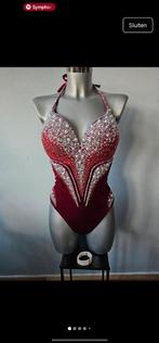 Fitmodel badpak monokini bikinifitness fitmodelsuit, Kleding | Dames, Ophalen of Verzenden, Rood, Fitness of Aerobics, Zo goed als nieuw