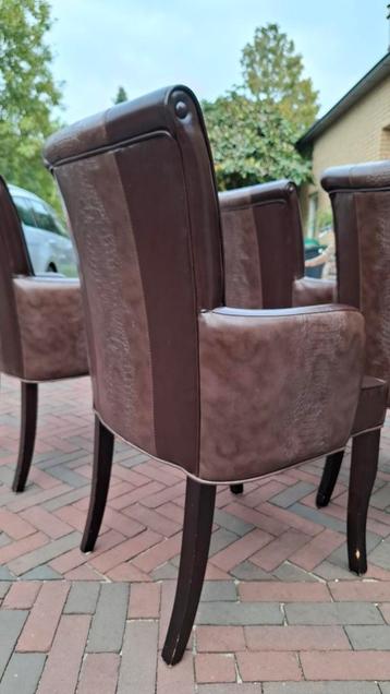 Set van 4 bruine lederen stoelen beschikbaar voor biedingen
