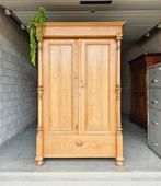 Antieke brocante grenen meidenkast vintage linnenkast kast, Ophalen of Verzenden