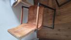 4 stoelen, leer, bruin, Huis en Inrichting, Stoelen, Ophalen, Gebruikt, Bruin, Leer