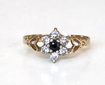 Vintage gouden ring saffier maat 17 1/4 beschikbaar voor biedingen