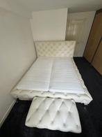 Wit leren bed Swiss Sense 180x200, Ophalen, Wit, Tweepersoons, Zo goed als nieuw