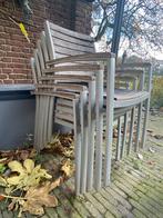 Aluminium Tuinstoel met Teak Hout, Tuin en Terras, Tuinstoelen, Ophalen, Gebruikt, Aluminium, Stapelbaar