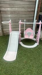 Glijbaan met schommel roze, Kinderen en Baby's, Speelgoed | Buiten | Speeltoestellen, Ophalen, Gebruikt, Schommel