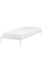 Bedframe Vevelstad 90x200, Ophalen, 90 cm, Eenpersoons, Wit