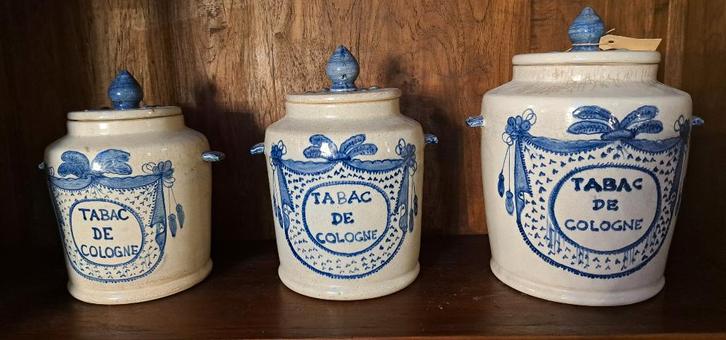 Mooie set Franse apotheek potten met deksel oud en puntgaaf, Antiek en Kunst, Curiosa en Brocante, Ophalen