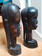 Vintage houten buste mannen beelden , ong 22 cm, Ophalen