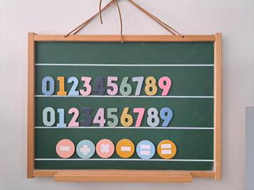 Retro magneet-/schoolbord van hout – incl. magneten beschikbaar voor biedingen