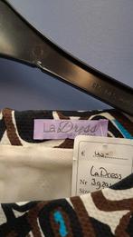 LaDress koker jurk blauw / wit / zwart + ceintuur XXS 39291, Kleding | Dames, Blauw, ., Ophalen of Verzenden, Zo goed als nieuw