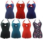 Retro badpak rood blauw vintage rockabilly dames badkleding, Kleding | Dames, Badmode en Zwemkleding, Verzenden, Nieuw, Badpak