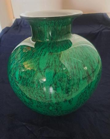 Vintage Vaas Tarnowiec Art Glass groen beschikbaar voor biedingen