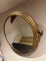 Leuke gouden ronde spiegel, Ophalen, Minder dan 50 cm, Rond, Zo goed als nieuw