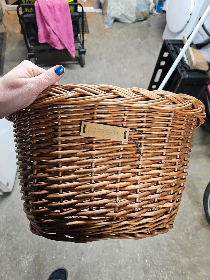 Rieten Fietsmand - Stevig & Mooi!, Fietsen en Brommers, Fietsaccessoires | Fietsmanden, Gebruikt, Fietsmand, Stuurbevestiging