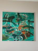 Abstract olieverfschilderij van Cath Weegels, Ophalen