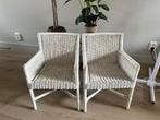 Twee kleine rieten stoelen, Huis en Inrichting, Stoelen, Ophalen, Gebruikt, Twee, Wit