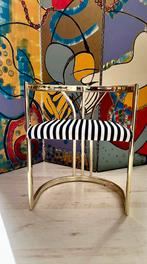 Vintage goud/ zebra  stoel, Ophalen, Overige kleuren, Zo goed als nieuw, Metaal