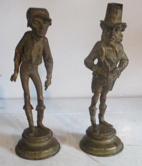 antieke karikaturale kandelaars figuren jockey 19eeuw, Antiek en Kunst, Curiosa en Brocante, Verzenden