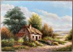 Engelse School (XX;J.Davis) - Gezicht op boerderij, Antiek en Kunst, Ophalen of Verzenden