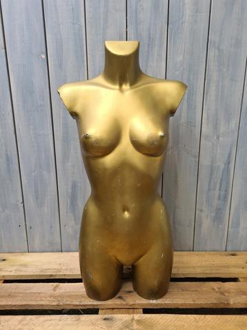 oude gouden dames torso paspop vrouw buste beschikbaar voor biedingen