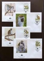 WWF WNF Saint Kitts 1986 FDC Apen Meerkat, Ophalen of Verzenden, Onbeschreven, Rest van de wereld