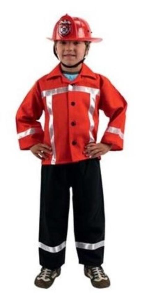 Brandweer + helm outfit mt 140, Kinderen en Baby's, Carnavalskleding en Verkleedspullen, Nieuw, Jongen of Meisje, 134 t/m 140