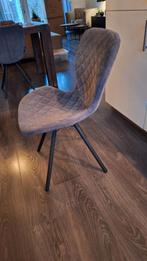 Set van 4 grijze eetkamerstoelen, Huis en Inrichting, Stoelen, Ophalen, Gebruikt, Metaal, Vier