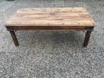 Robuuste antieke houten salontafel, Ophalen, Gebruikt, 100 tot 150 cm, 50 tot 100 cm