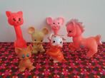 Vintage piepbeestjes o.a Rubbertoys Italië en Ledraplastic, Ophalen of Verzenden, Gebruikt