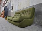 Jaren 80 Vintage Groene Bank | Space Age Sofa 3 zits, Gebruikt, 100 tot 125 cm, Driepersoons, Ophalen of Verzenden