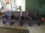4 Verrijdbare  Eetkamerstoelen stof, Huis en Inrichting, Stoelen, Ophalen, Zo goed als nieuw, Vier, Stof