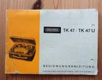 Gebruiksaanwijzing GRUNDIG bandrecorder, Ophalen of Verzenden