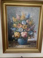 Handgeschilderd Bloemenschilderij - Gesigneerd “W. Adam” – m, Ophalen of Verzenden