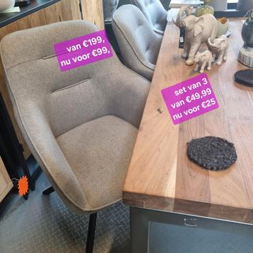 Eetkamerstoelen stof Draaibaar onderstel  beschikbaar voor biedingen